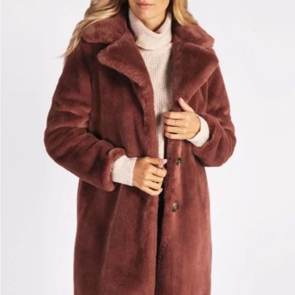 ESQUALO - Super Soft Luxury - Long faux fur coat-teal blue. Women’s L- 10. - Picture 2 of 7